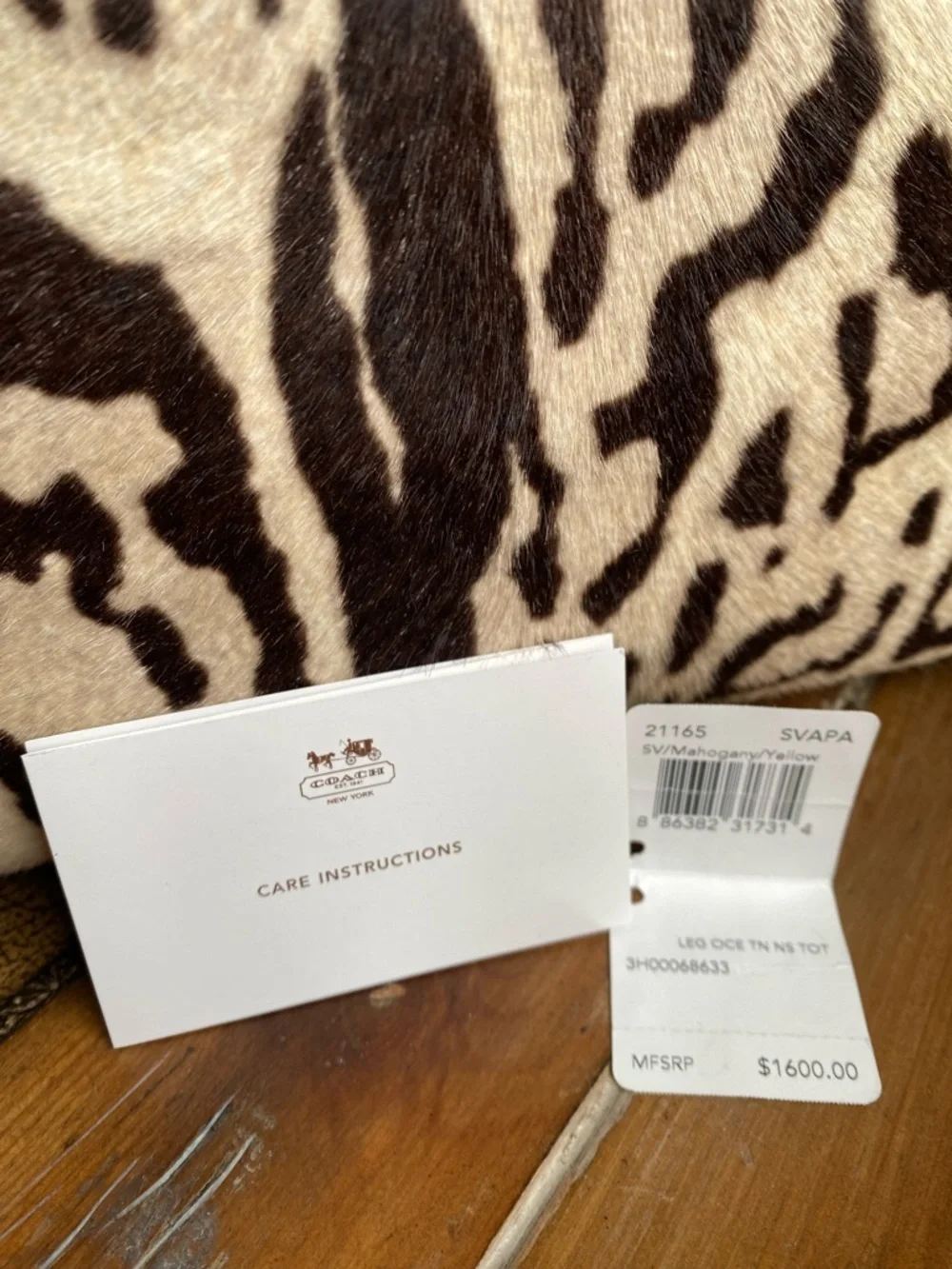 Coach XL Legacy HairCalf Ocelet North South Tote Bag - Picture 6 of 17